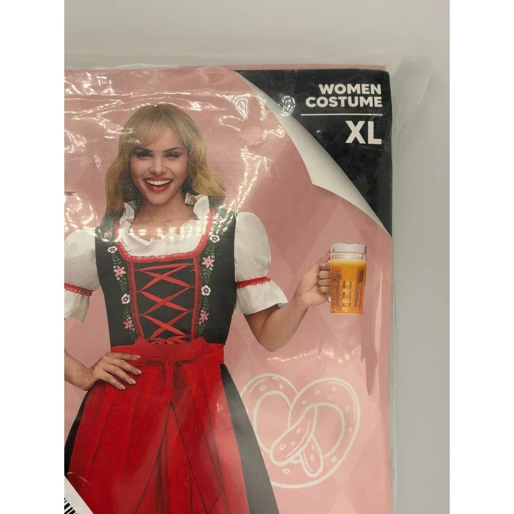 NWT Spooktacular Creations Oktoberfest Costume Women's XL Red Floral Halloween